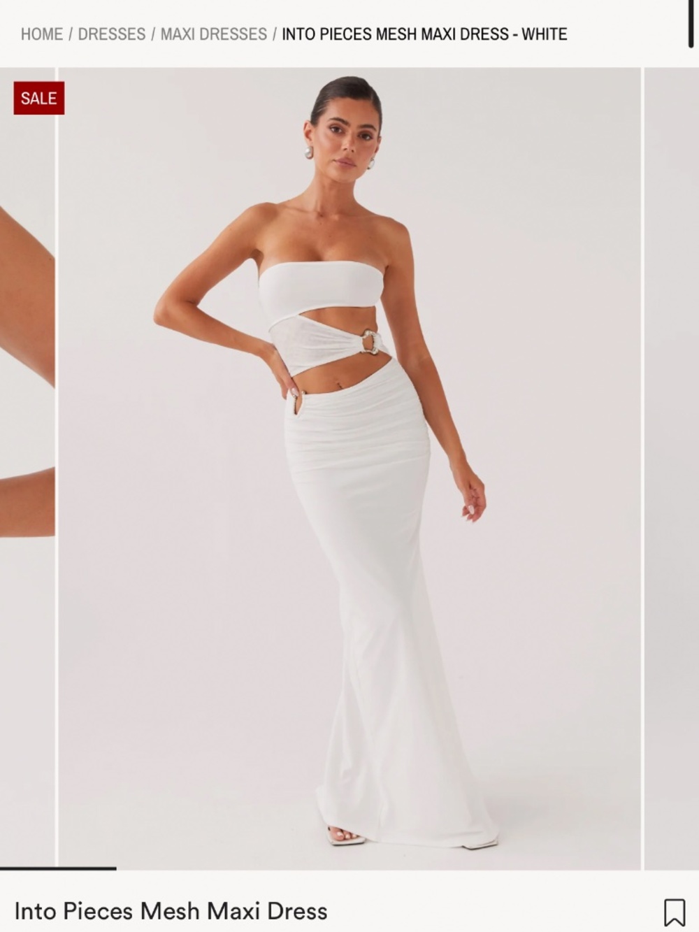 Peppermayo Into Pieces Mesh Maxi Dress white